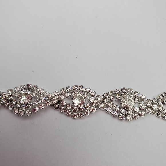 Silver  Rhinestone 7"  Bracelet elegant prom wedding party - Picture 6 of 7